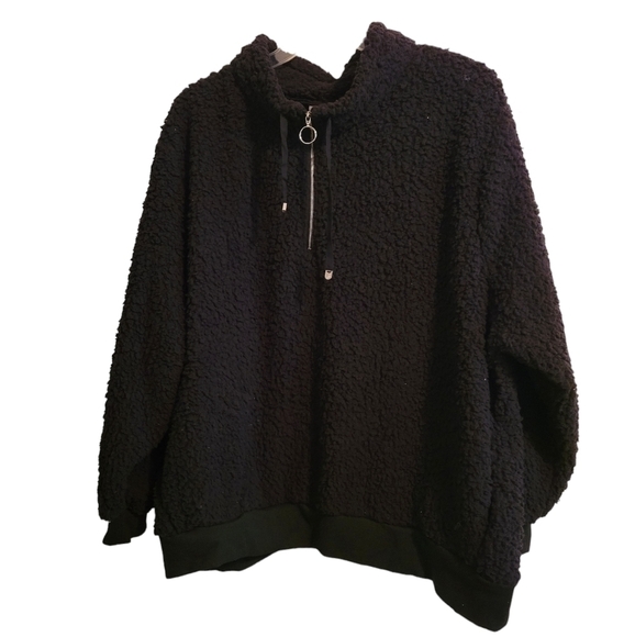 Zim & Zoe Black 1/4 Zip Fleece Jacket Size 30/32 - Picture 3 of 8